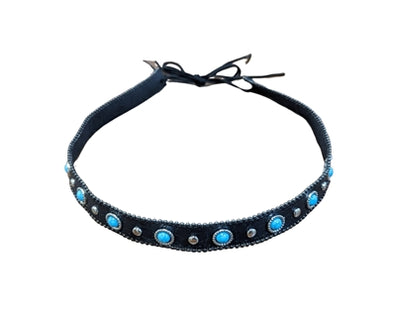 Black Leather and Turquoise Band